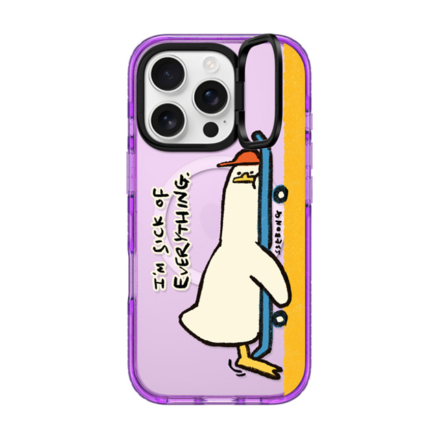 SSEBONG x CASETiFY iPhone 16 Pro Case パープル インパクトリングスタンドケース MagSafe対応 I'M SICK OF EVERYTHING SSEBONG x CASETiFY iPhone 16 Pro Case パープル インパクトリングスタンドケース MagSafe対応 I'M SICK OF EVERYTHING