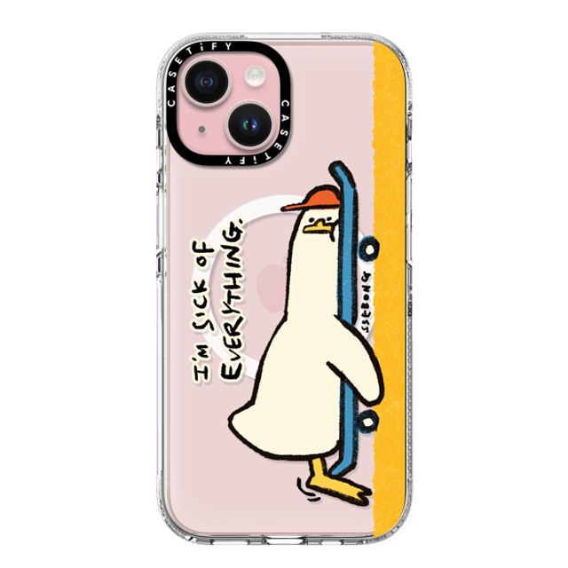 SSEBONG x CASETiFY iPhone 15 ケース クリア クリア ケース MagSafe対応 I'M SICK OF EVERYTHING