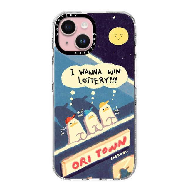 SSEBONG x CASETiFY iPhone 15 ケース クリア クリア ケース MagSafe対応 I WANNA WIN LOTTERY!!!