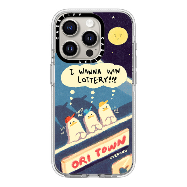 SSEBONG x CASETiFY iPhone 15 Pro ケース クリア クリア ケース MagSafe対応 I WANNA WIN LOTTERY!!!