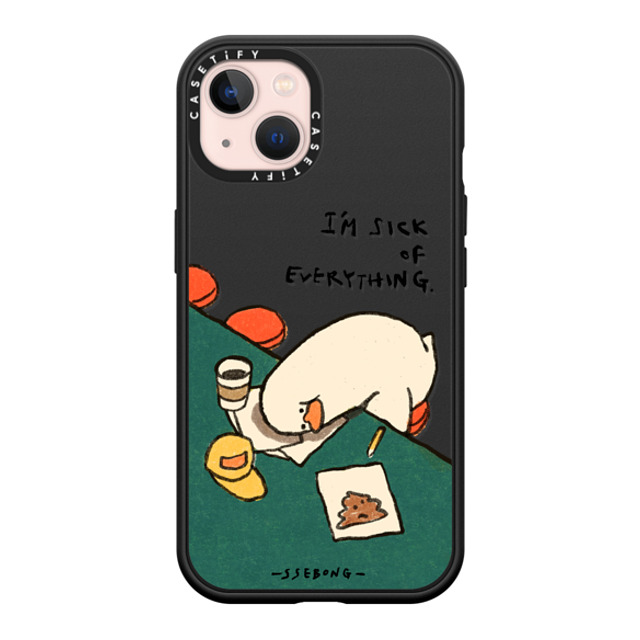 SSEBONG x CASETiFY iPhone 13 ケース マットブラック インパクトケース MagSafe対応 I'm sick of everything