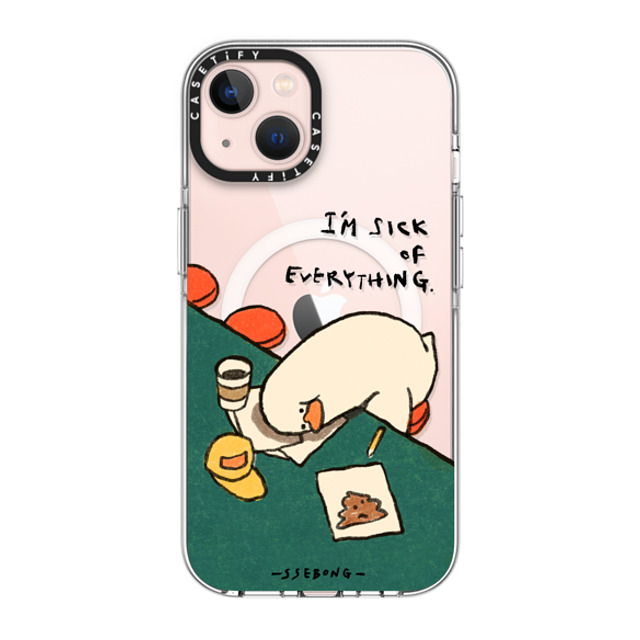 SSEBONG x CASETiFY iPhone 13 ケース クリア クリア ケース MagSafe対応 I'm sick of everything