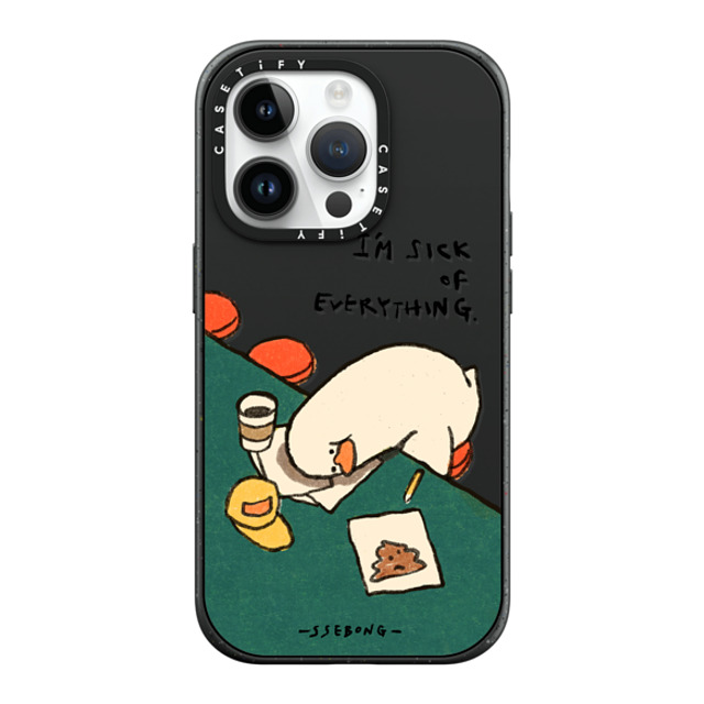 SSEBONG x CASETiFY iPhone 14 Pro ケース マットブラック インパクトケース MagSafe対応 I'm sick of everything