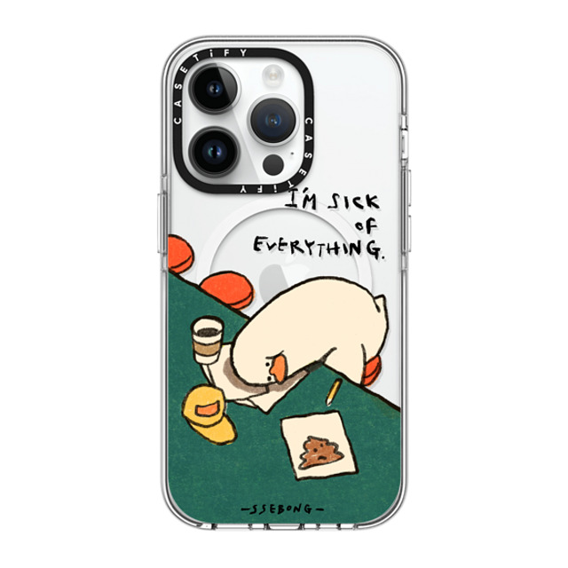 SSEBONG x CASETiFY iPhone 14 Pro ケース クリア クリア ケース MagSafe対応 I'm sick of everything