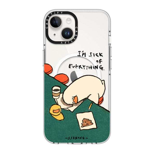 SSEBONG x CASETiFY iPhone 14 ケース クリア クリア ケース MagSafe対応 I'm sick of everything