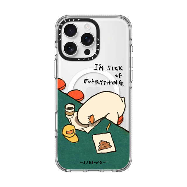 SSEBONG x CASETiFY iPhone 16 Pro Max ケース クリア クリア ケース MagSafe対応 I'm sick of everything