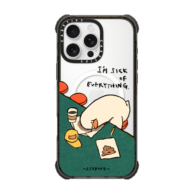 SSEBONG x CASETiFY iPhone 16 Pro Max ケース Animal,Cartoon ブラック ウルトラ インパクトケース MagSafe 対応 I'm sick of everything Mother's Day SSEBONG x CASETiFY iPhone 16 Pro Max ケース Animal,Cartoon ブラック ウルトラ インパクトケース MagSafe 対応 I'm sick of everything Mother's Day