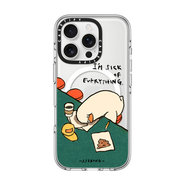 SSEBONG x CASETiFY iPhone 16 Pro ケース クリア クリア ケース MagSafe対応 I'm sick of everything