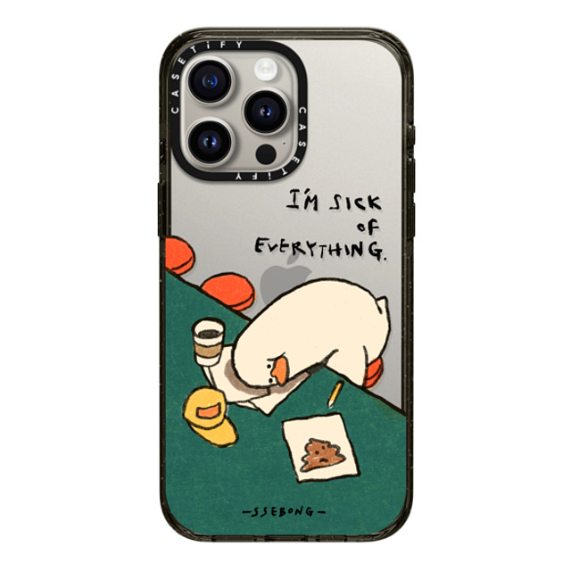 SSEBONG x CASETiFY iPhone 15 Pro Max ケース ブラック インパクトケース I'm sick of everything