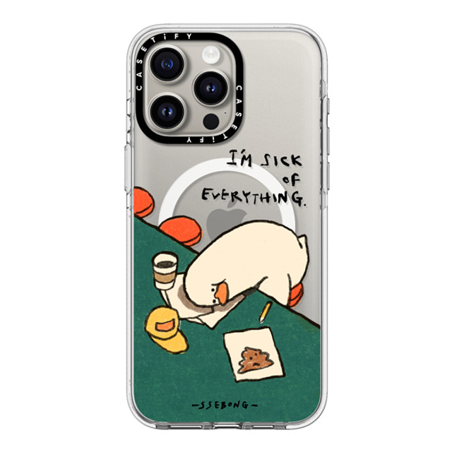 SSEBONG x CASETiFY iPhone 15 Pro Max ケース クリア クリア ケース MagSafe対応 I'm sick of everything