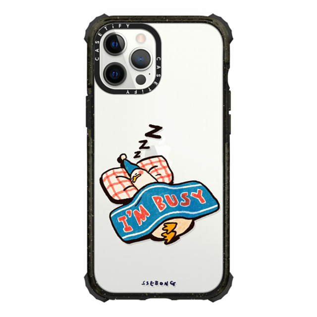 SSEBONG x CASETiFY iPhone 12 Pro Max ケース ブラック ウルトラインパクトケース I'm so busy