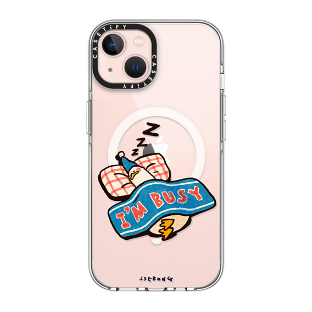 SSEBONG x CASETiFY iPhone 13 ケース クリア クリア ケース MagSafe対応 I'm so busy