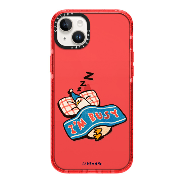 SSEBONG x CASETiFY iPhone 14 Plus ケース Animal,Cartoon レッド インパクトケース I'm so busy Mother's Day SSEBONG x CASETiFY iPhone 14 Plus ケース Animal,Cartoon レッド インパクトケース I'm so busy Mother's Day