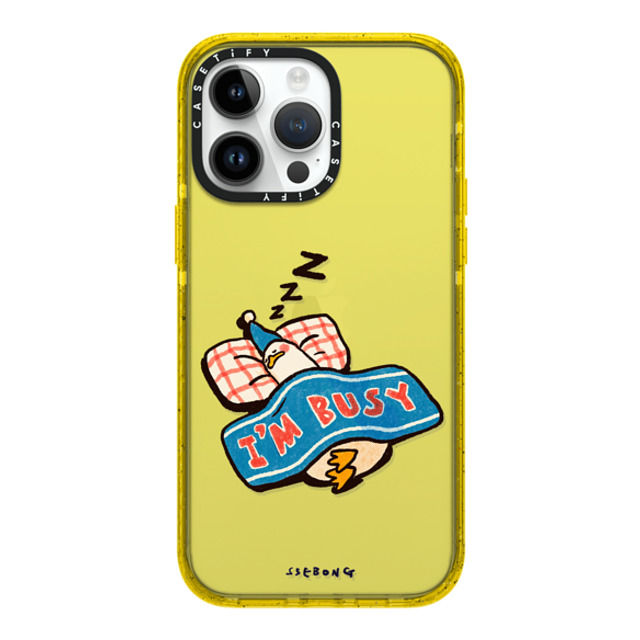SSEBONG x CASETiFY iPhone 14 Pro Max ケース イエロー インパクトケース I'm so busy