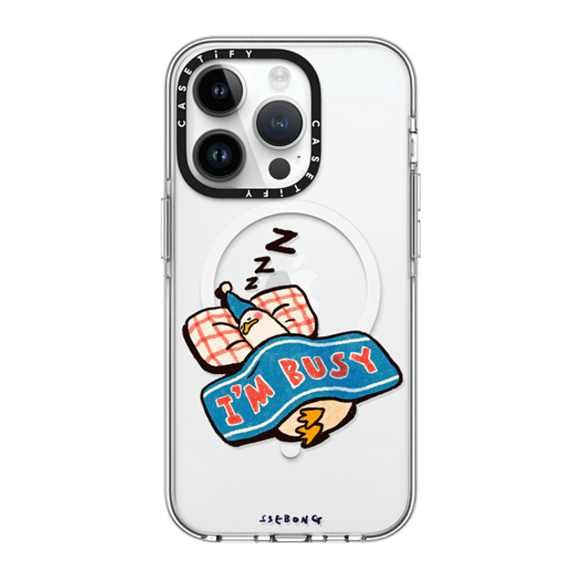 SSEBONG x CASETiFY iPhone 14 Pro ケース クリア クリア ケース MagSafe対応 I'm so busy