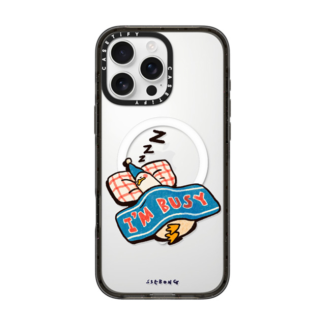 SSEBONG x CASETiFY iPhone 16 Pro Max ケース ブラック インパクトケース MagSafe対応 I'm so busy