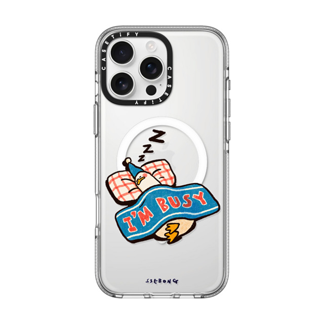 SSEBONG x CASETiFY iPhone 16 Pro Max ケース クリア クリア ケース MagSafe対応 I'm so busy