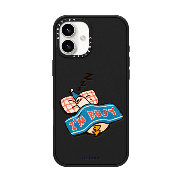 SSEBONG x CASETiFY iPhone 16 Plus ケース マットブラック インパクトケース I'm so busy