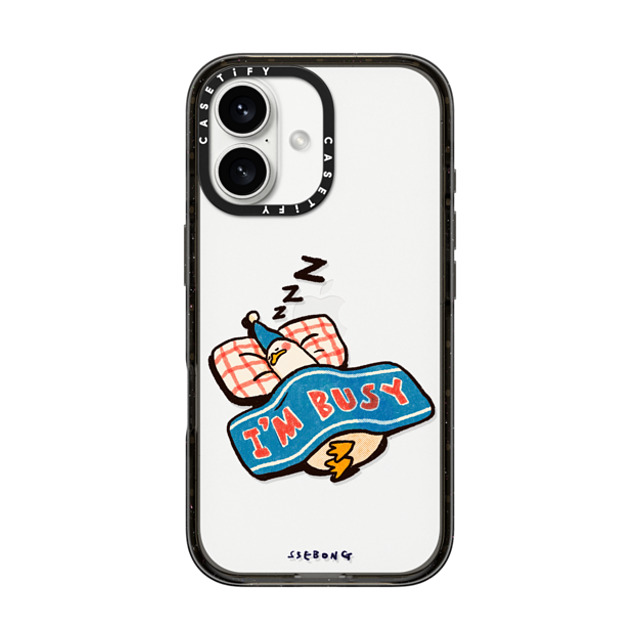 SSEBONG x CASETiFY iPhone 16 ケース ブラック インパクトケース I'm so busy