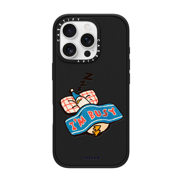 SSEBONG x CASETiFY iPhone 16 Pro ケース マットブラック インパクトケース I'm so busy