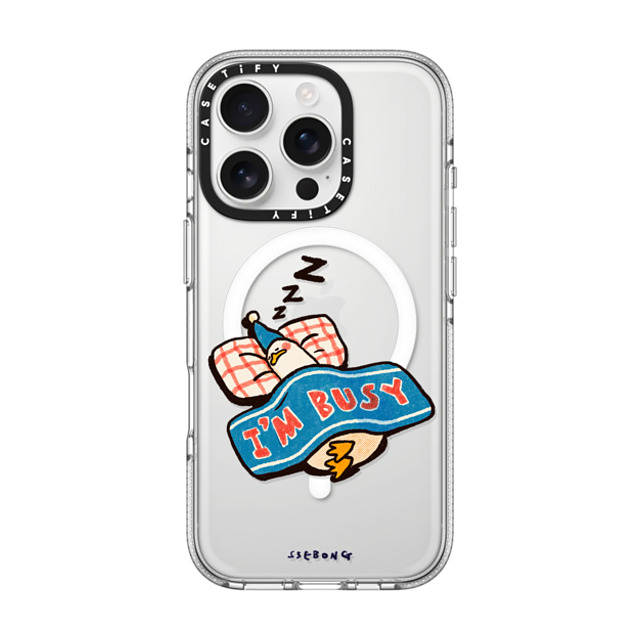 SSEBONG x CASETiFY iPhone 16 Pro ケース クリア クリア ケース MagSafe対応 I'm so busy