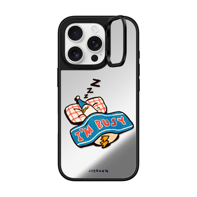 SSEBONG x CASETiFY iPhone 16 Pro Case Silver on Black ミラー リングスタンドケース MagSafe対応 I'm so busy SSEBONG x CASETiFY iPhone 16 Pro Case Silver on Black ミラー リングスタンドケース MagSafe対応 I'm so busy