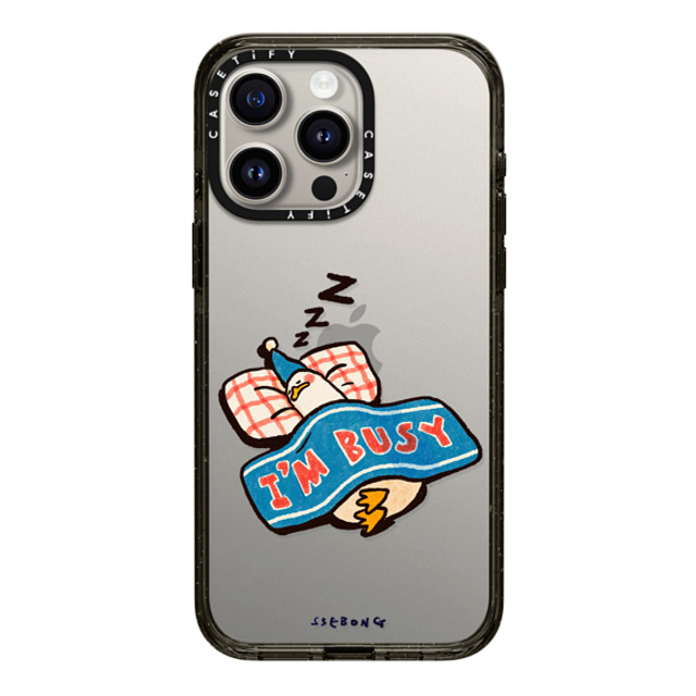 SSEBONG x CASETiFY iPhone 15 Pro Max ケース ブラック インパクトケース I'm so busy