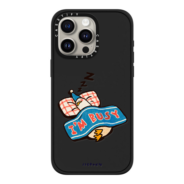 SSEBONG x CASETiFY iPhone 15 Pro Max ケース マットブラック インパクトケース MagSafe対応 I'm so busy