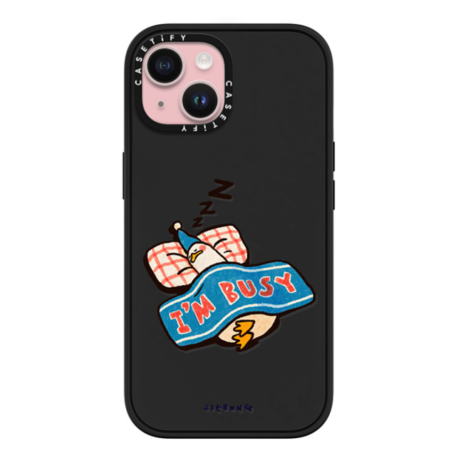 SSEBONG x CASETiFY iPhone 15 ケース マットブラック インパクトケース MagSafe対応 I'm so busy