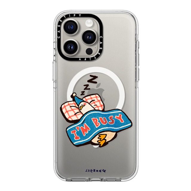 SSEBONG x CASETiFY iPhone 15 Pro Max ケース クリア クリア ケース MagSafe対応 I'm so busy