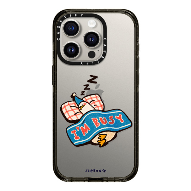 SSEBONG x CASETiFY iPhone 15 Pro ケース ブラック インパクトケース I'm so busy