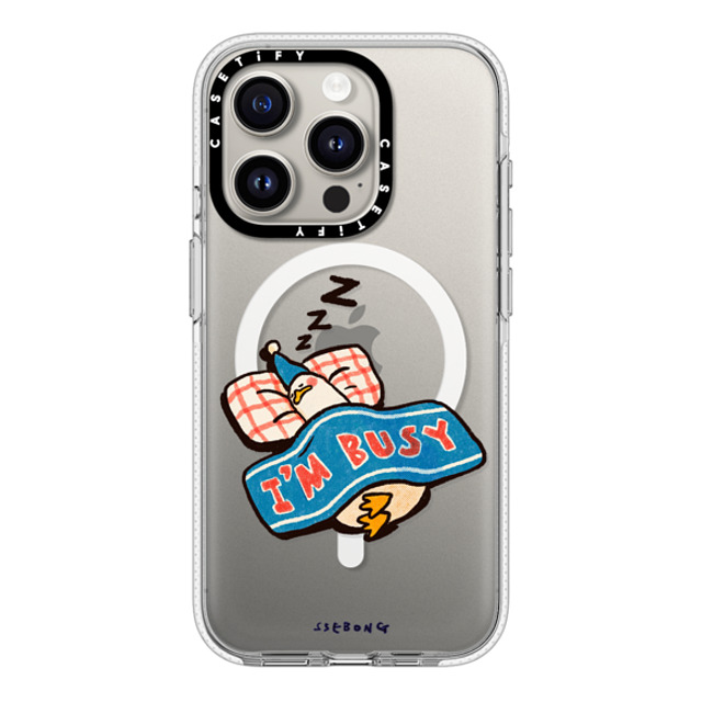 SSEBONG x CASETiFY iPhone 15 Pro ケース クリア クリア ケース MagSafe対応 I'm so busy