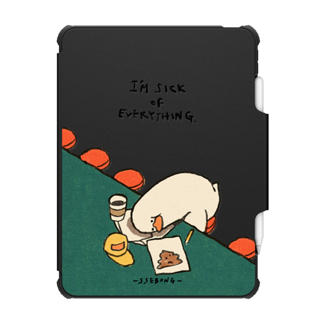 SSEBONG x CASETiFY iPad Pro 11-inch (第3/4世代) Animal,Cartoon ブラック インパクト フォリオ ケース I'm sick of everything Father's Day SSEBONG x CASETiFY iPad Pro 11-inch (第3/4世代) Animal,Cartoon ブラック インパクト フォリオ ケース I'm sick of everything Father's Day