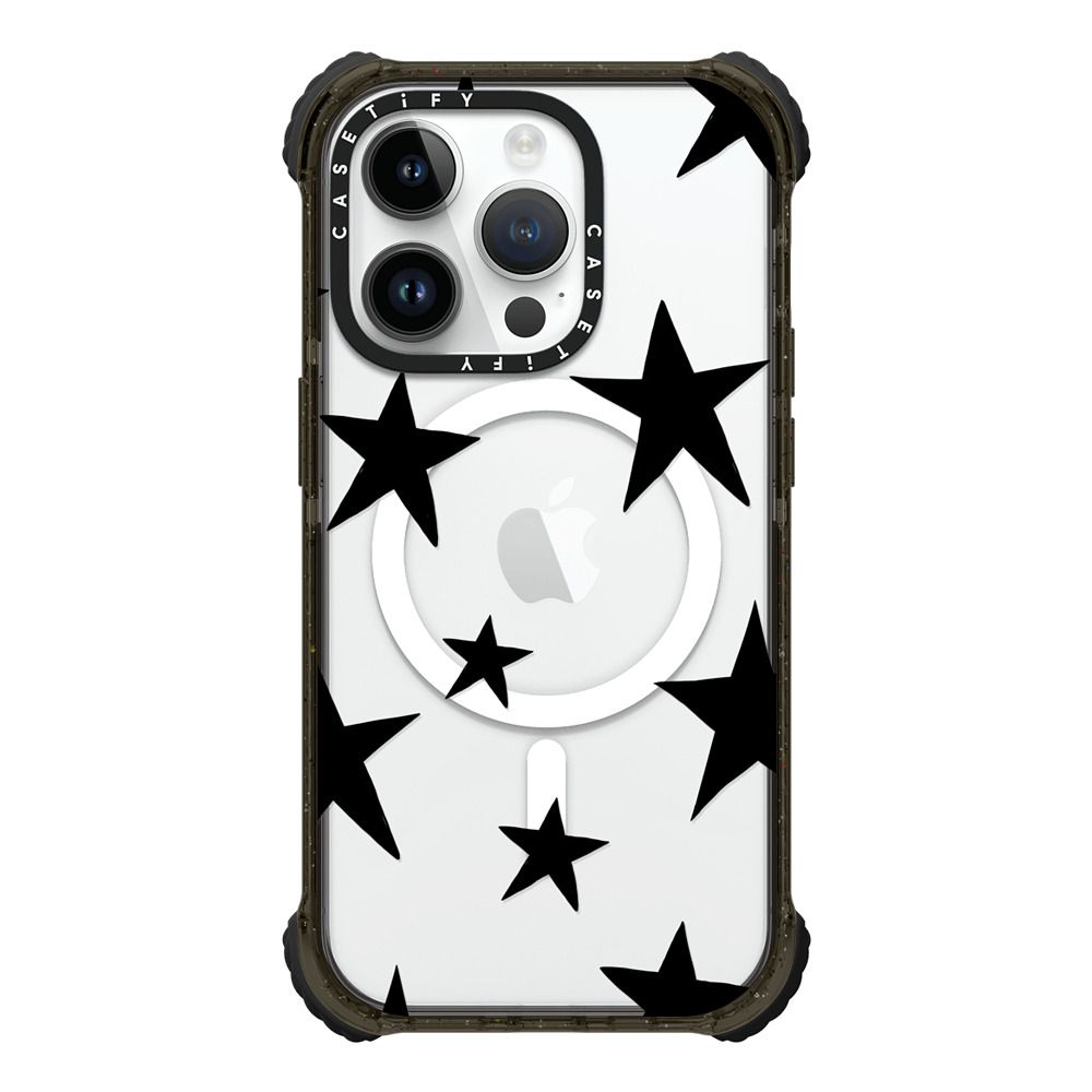 MagSafe Compatible Ultra Impact iPhone 14 Pro Case - Stars Black