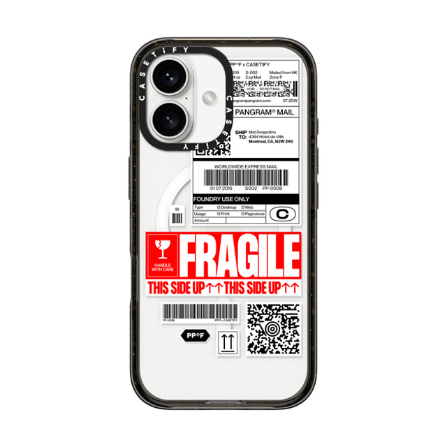 Pangram Pangram x CASETiFY iPhone 16 ケース ブラック インパクトケース MagSafe対応 PP-0008