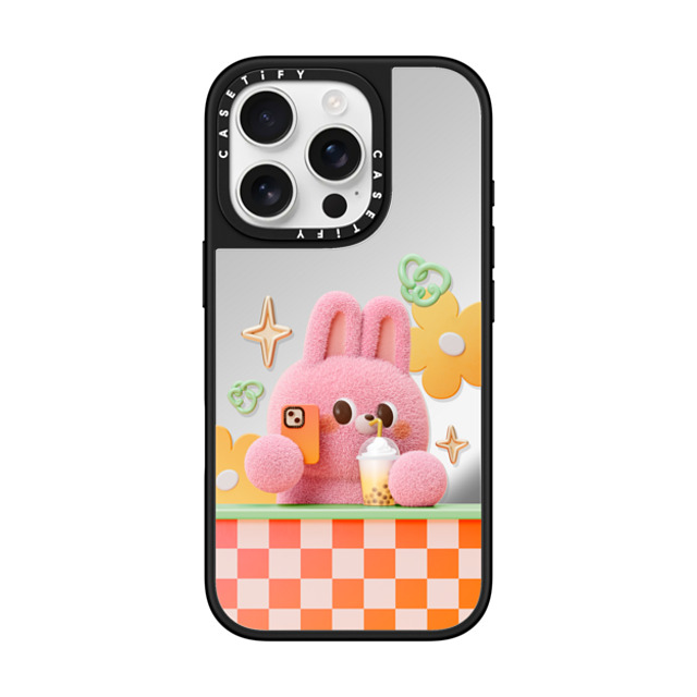 Bonnie Lu x CASETiFY iPhone 16 Pro ケース Silver on Black ミラーケース MagSafe対応 Selfie by Bonnie Lu