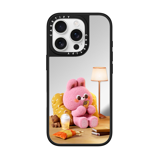 Bonnie Lu x CASETiFY iPhone 16 Pro ケース Silver on Black ミラーケース MagSafe対応 Chill Time Back to School Bonnie Lu x CASETiFY iPhone 16 Pro ケース Silver on Black ミラーケース MagSafe対応 Chill Time Back to School