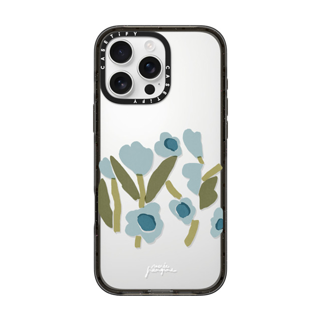 Sacree Frangine x CASETiFY iPhone 16 Pro Max ケース ブラック インパクトケース Fleurs Bleues Back to School Sacree Frangine x CASETiFY iPhone 16 Pro Max ケース ブラック インパクトケース Fleurs Bleues Back to School