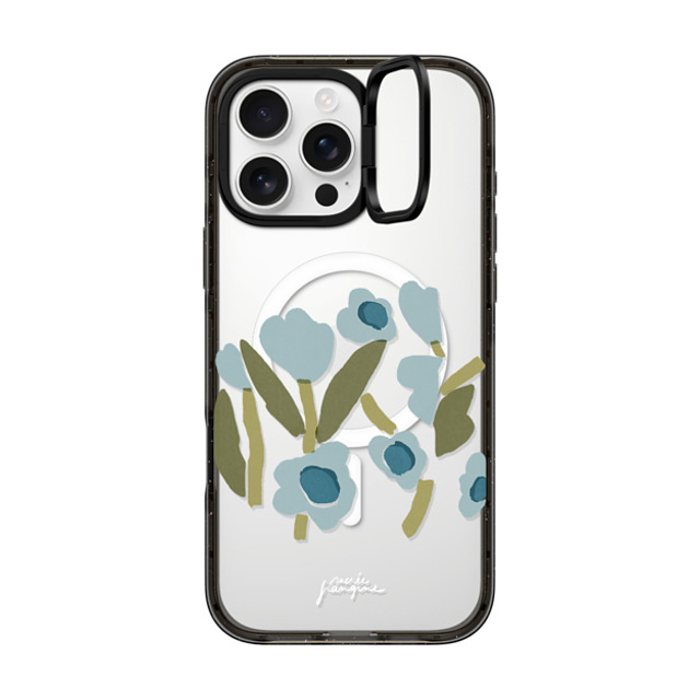 Sacree Frangine x CASETiFY iPhone 16 Pro Max Case Black インパクトリングスタンドケース MagSafe対応 Fleurs Bleues Back to School Sacree Frangine x CASETiFY iPhone 16 Pro Max Case Black インパクトリングスタンドケース MagSafe対応 Fleurs Bleues Back to School
