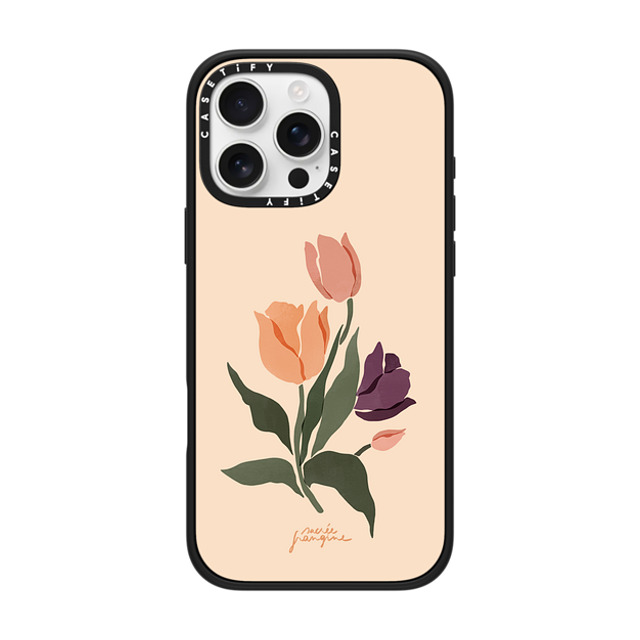 Sacree Frangine x CASETiFY iPhone 16 Pro Max ケース マットブラック インパクトケース MagSafe対応 Les Tulipes Father's Day Sacree Frangine x CASETiFY iPhone 16 Pro Max ケース マットブラック インパクトケース MagSafe対応 Les Tulipes Father's Day