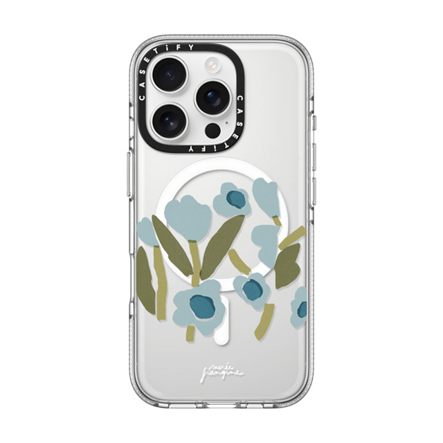 Sacree Frangine x CASETiFY iPhone 16 Pro Case Clear Clear Case MagSafe Compatible Fleurs Bleues Mother's Day Sacree Frangine x CASETiFY iPhone 16 Pro Case Clear Clear Case MagSafe Compatible Fleurs Bleues Mother's Day