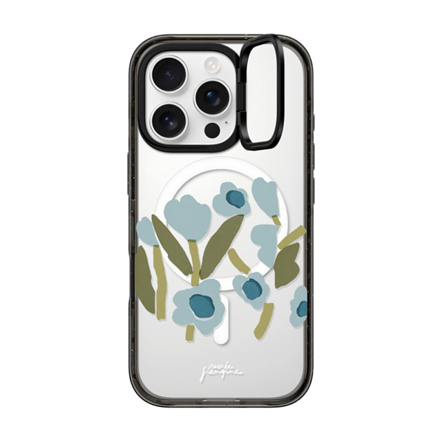 Sacree Frangine x CASETiFY iPhone 16 Pro Case Black インパクトリングスタンドケース MagSafe対応 Fleurs Bleues Back to School Sacree Frangine x CASETiFY iPhone 16 Pro Case Black インパクトリングスタンドケース MagSafe対応 Fleurs Bleues Back to School