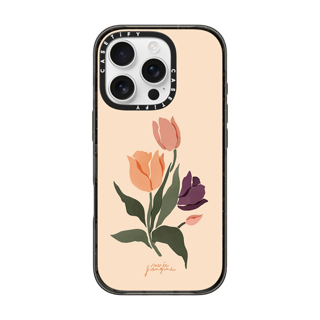Sacree Frangine x CASETiFY iPhone 16 Pro Case Black Impact Case MagSafe Compatible Les Tulipes Father's Day Sacree Frangine x CASETiFY iPhone 16 Pro Case Black Impact Case MagSafe Compatible Les Tulipes Father's Day