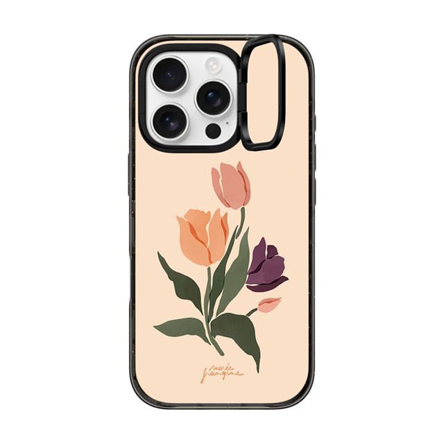 Sacree Frangine x CASETiFY iPhone 16 Pro Case Black インパクトリングスタンドケース MagSafe対応 Les Tulipes Father's Day Sacree Frangine x CASETiFY iPhone 16 Pro Case Black インパクトリングスタンドケース MagSafe対応 Les Tulipes Father's Day