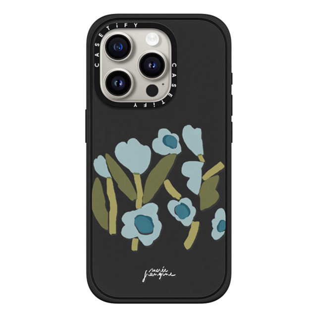 Sacree Frangine x CASETiFY iPhone 15 Pro Case マットブラック Impact Case MagSafe Compatible Fleurs Bleues Mother's Day Sacree Frangine x CASETiFY iPhone 15 Pro Case マットブラック Impact Case MagSafe Compatible Fleurs Bleues Mother's Day