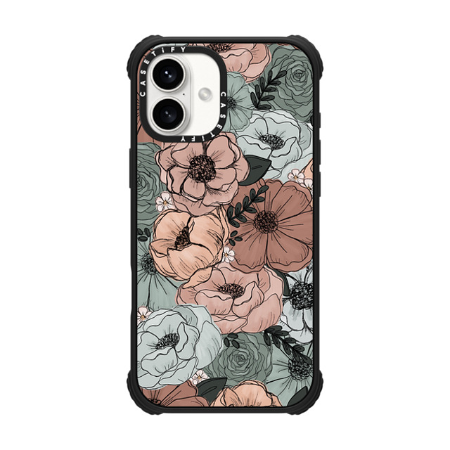 CASETiFY iPhone 16 Plus Case Matte Black ウルトラ インパクトケース MagSafe 対応 フローラル Mint Florals by KT's Canvases CASETiFY iPhone 16 Plus Case Matte Black ウルトラ インパクトケース MagSafe 対応 フローラル Mint Florals by KT's Canvases
