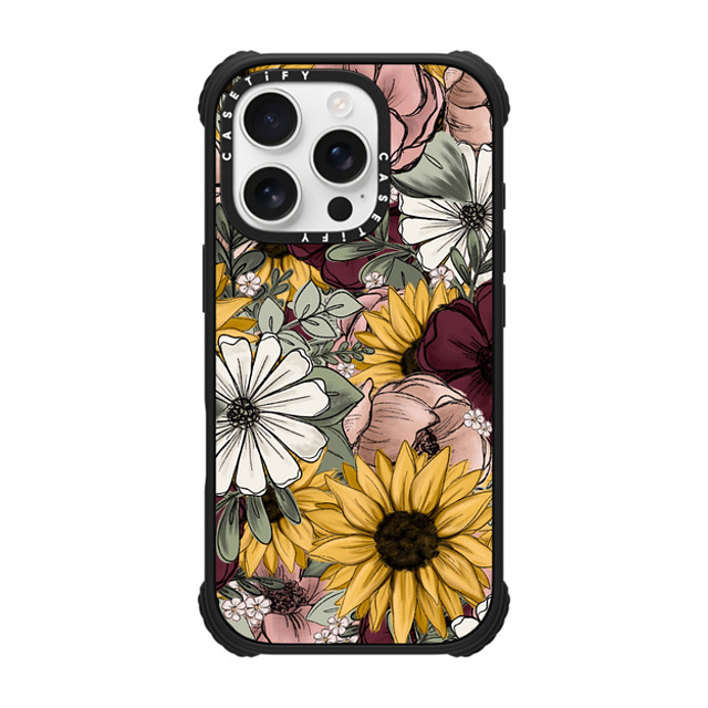 CASETiFY iPhone 16 Pro Case Matte Black ウルトラ インパクトケース MagSafe 対応 フローラル Floral Mix by KT's Canvases CASETiFY iPhone 16 Pro Case Matte Black ウルトラ インパクトケース MagSafe 対応 フローラル Floral Mix by KT's Canvases
