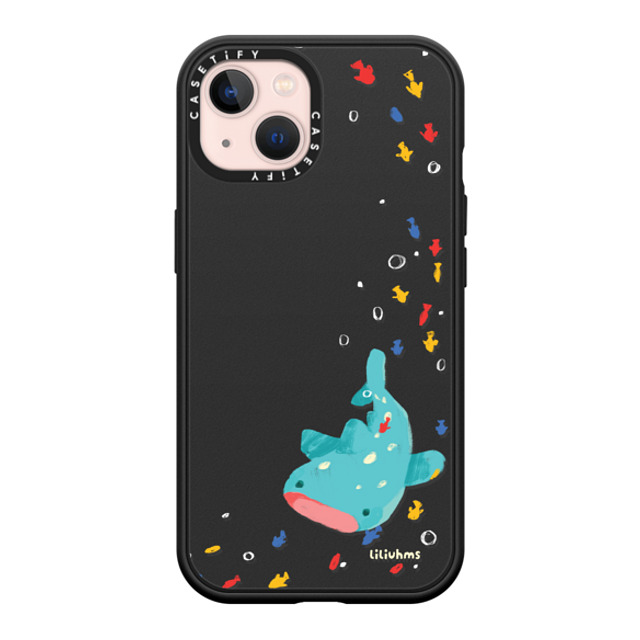 Liliuhms x CASETiFY iPhone 13 ケース マットブラック インパクトケース MagSafe対応 Whale Shark's Open Space