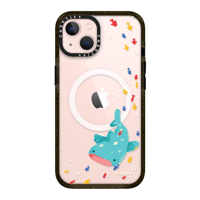 Liliuhms x CASETiFY iPhone 13 ケース ブラック インパクトケース MagSafe対応 Whale Shark's Open Space