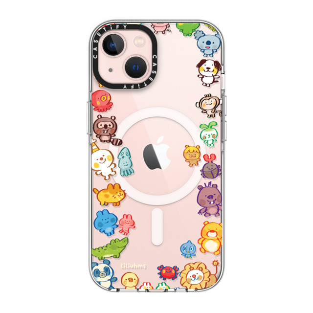 Liliuhms x CASETiFY iPhone 13 ケース クリア クリア ケース MagSafe対応 Goofy Gathering of Animals